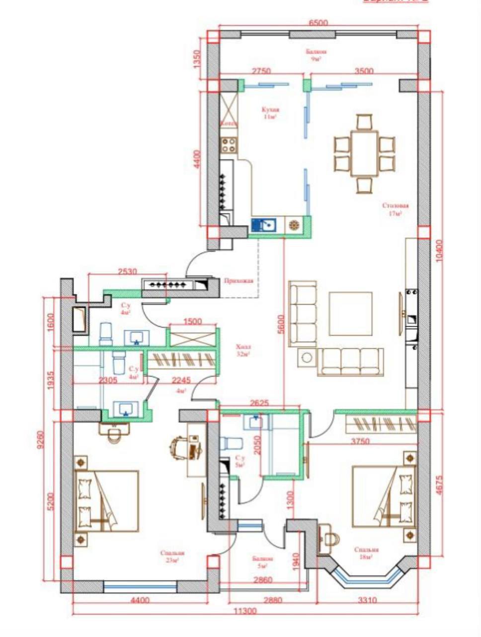 4-комн. квартира, 140 м² — фото 2