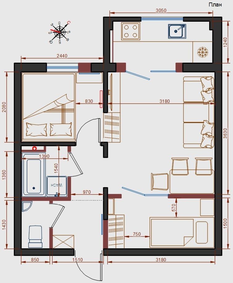 3-комн. квартира, 32 м² — фото 6