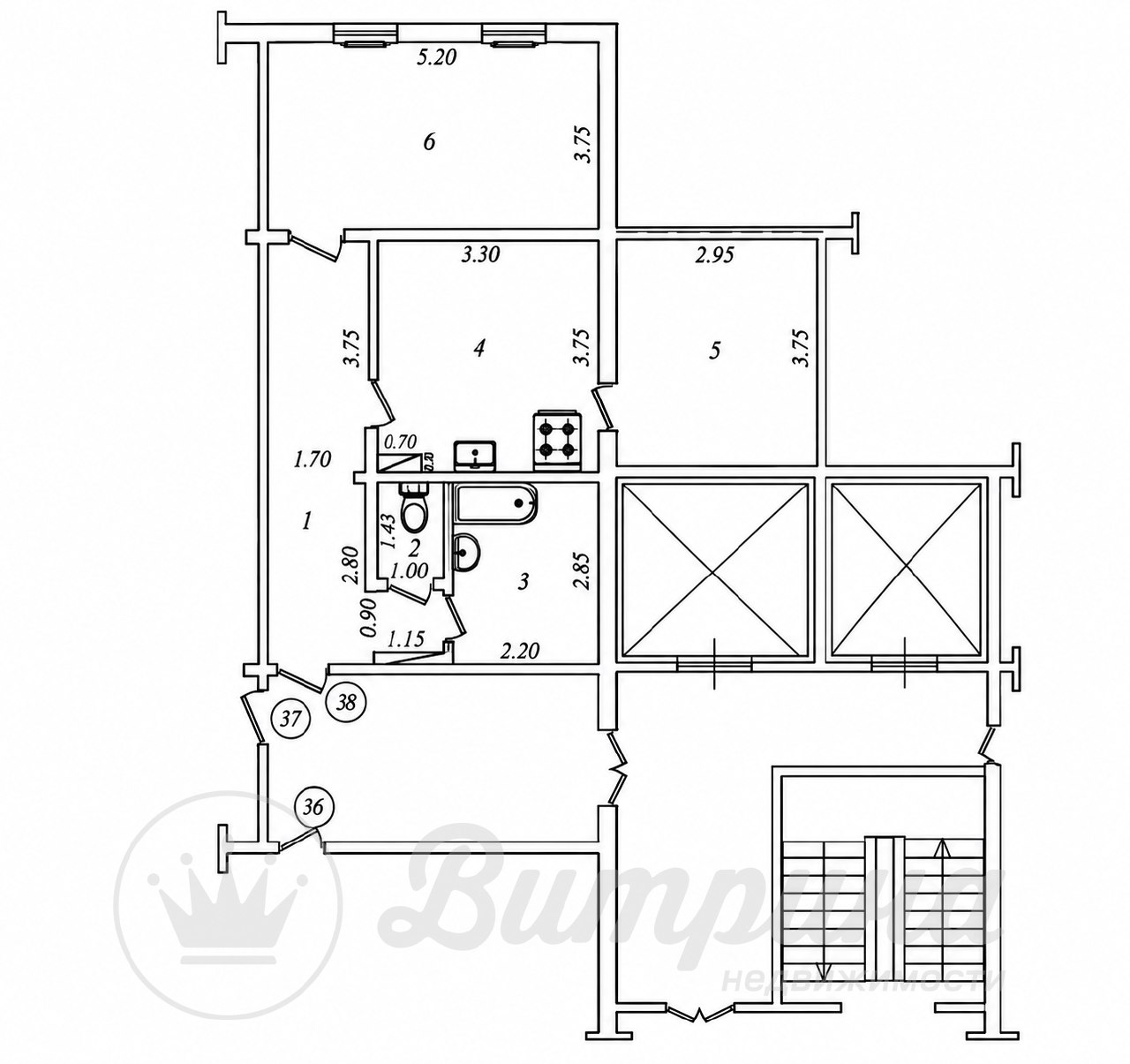 2-комн. квартира, 69 м² — фото 10